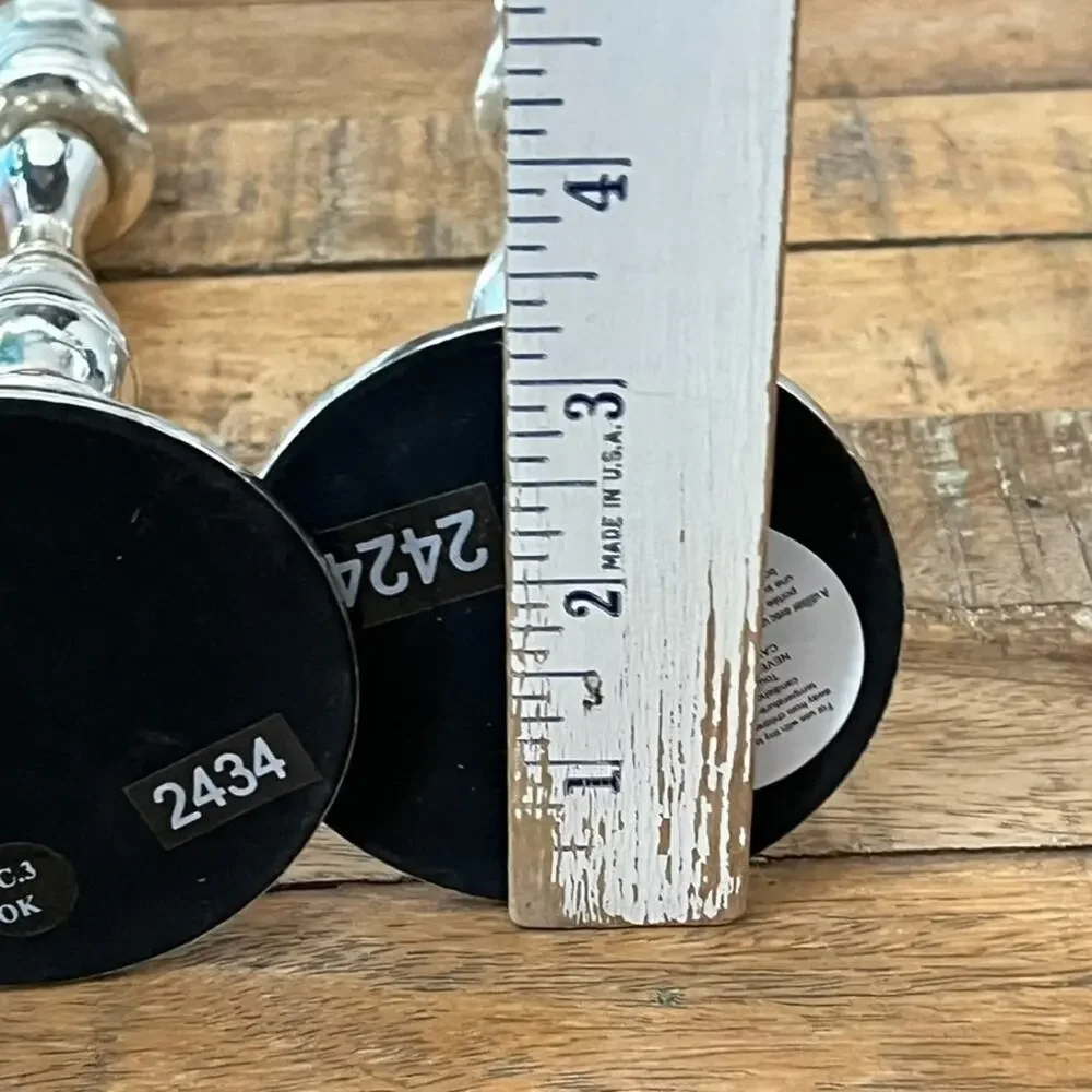Silver-Plated Fluted Candleholders Set of 2 8.5